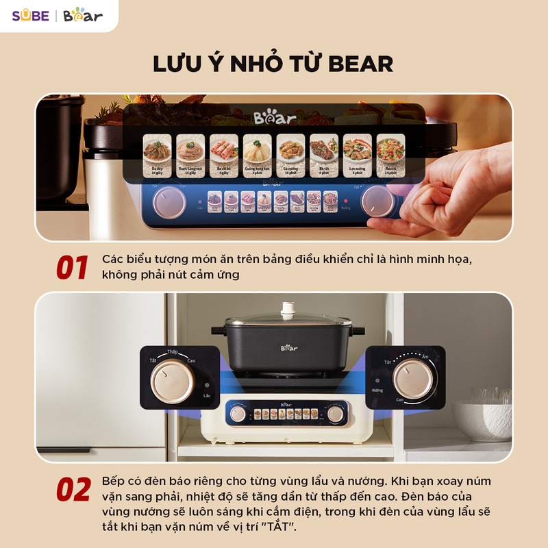 [SALE 20/10] Nồi lẩu nướng đa năng Bear 4L GR-5H22R83
